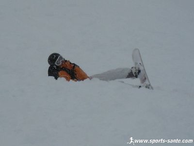 Chute en snowboard