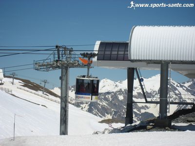 Photo de l'arrivée du Jandri Express sur le glacier des 2 Alpes