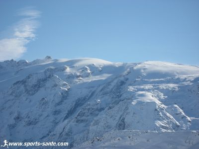 Photo du glacier des Deux Alpes vu de l'Alpe d'Huez