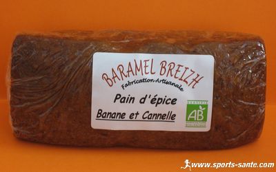 Pain d'épice Bio de Bretagne à la Banane et à la Cannelle, gâteau issu de l'agriculture biologique