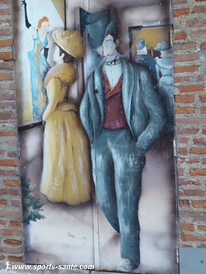 Photo d'un tableau de Toulouse Lautrec porte du musée de la Berbie