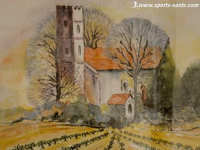 Aquarelle Paysage du Languedoc viticole