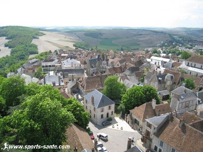Photo du centre ville de Sancerre vu du ciel