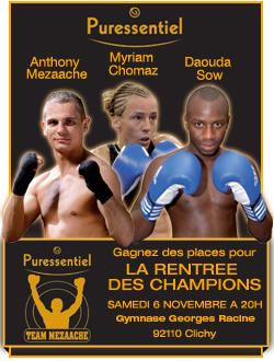 Combat de boxe anglaise pro et amateur à Clichy : Anthony Mezaache, Daouda Sow - Gala de boxe Paris
