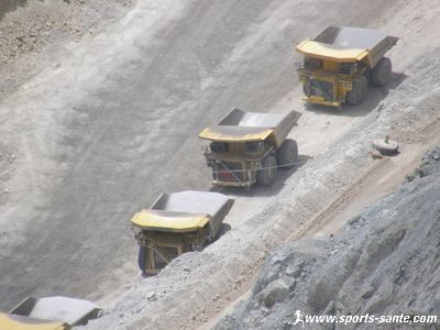 Photo des camions de la mine de cuivre Chuquicamata Chili