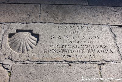 Photo de l'arrivée du pèlerinage à Compostelle