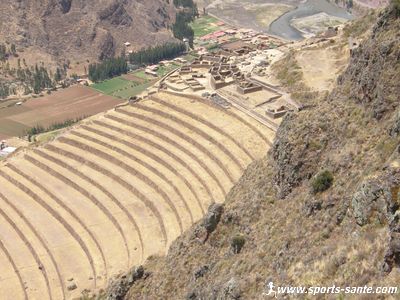 Photo des terrasses au temple du soleil à Pisac
