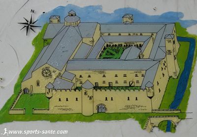 Photo du plan de l'abbaye fortifiée de Mazan en Ardèche