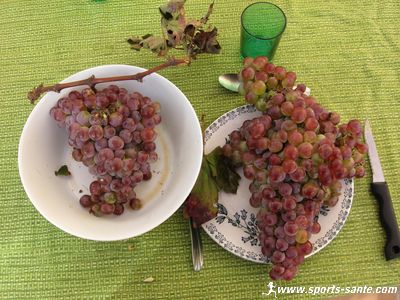 Photo de grappes de raisins blancs