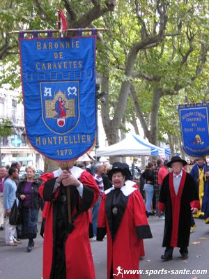 photo d'une confrérie de vignerons de Montpellier