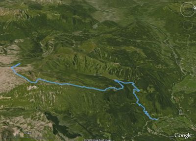 Vue aérienne de la piste des Cascades à Flaine