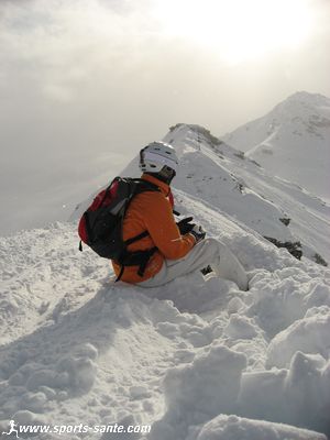 Hors piste entre la Roche de Mio et la Pointe du Tougne à La Plagne