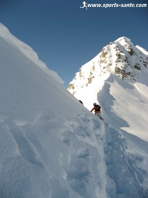 Freeride depuis le Roc du Diable à La Plagne