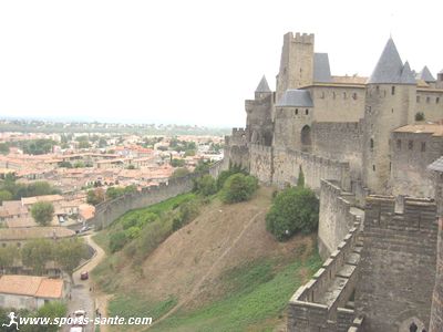 Photo de la ville basse depuis les remparts de Carcassonne