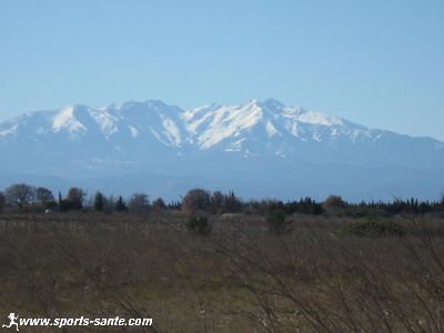 Photo de la chaîne orientale des Pyrénées depuis Espira de l'Agly