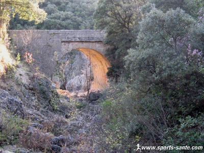 Photo du vieux pont en amont de Saint Guilhem le Désert