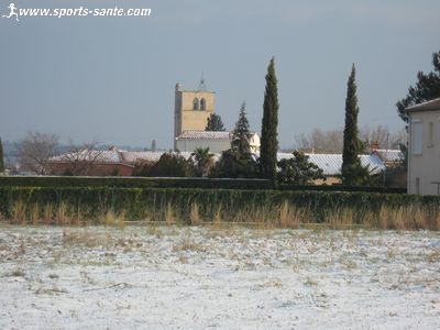 Montblanc sous un blanc manteau (Hérault)