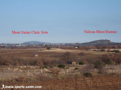 Photo du Mont Saint-Clair Sète et du volcan Mont Ramuz