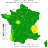 situation géographique de l'épidémie de grippe 11 novembre 2007