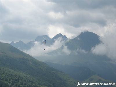 Image aérienne en saut en parapente