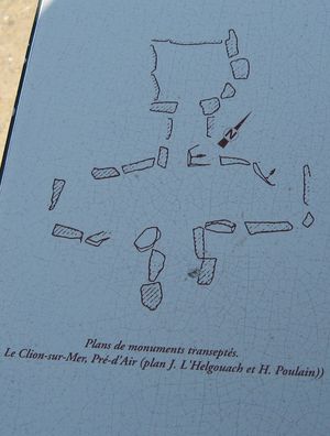 Plan du dolmen du Prédaire au Clion sur Mer