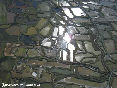 Vues aériennes des marais salants de Guérande en Loire Atlantique