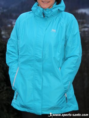 Veste coupe vent pour femme Helly Hansen, modèle Waterford bleu turquoise