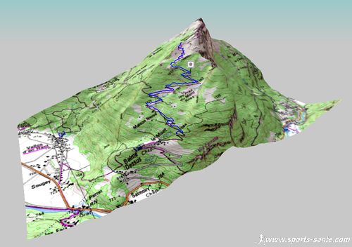 Carte 3D rando Dent de Verreu