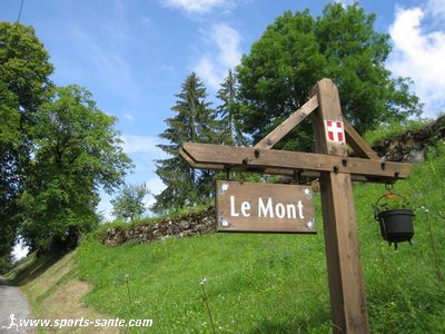 Photo du panneau d'arrivée au Mont 74