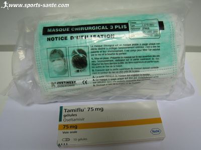 Photo de tamiflu et masques chirgicaux