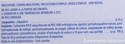 Photo de médicament avec parabens