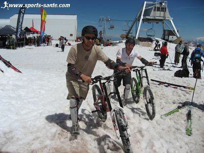 Départ de la descente sur le glacier des 2 Alpes